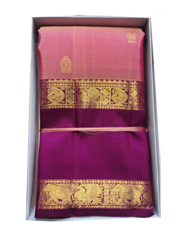 ILKAL SAREE - PINK & MAROON BORDER SAREE