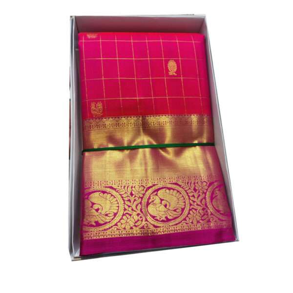 Molkalmur Sarees –Red  & Gold Colour Border